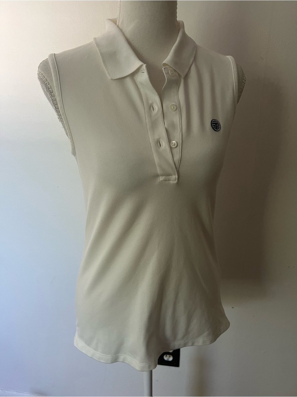 Tory Sport luxury athleisure athletic Sleeveless Polo Tank, in white , Womens S